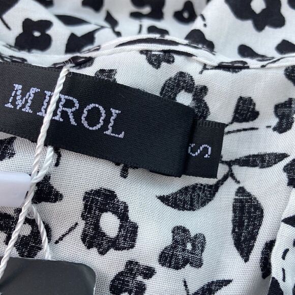 Mirol White & Black Floral Dress Small NWT Effortless Day-to-Night Style - Picture 8 of 10